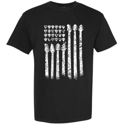 Patriotic AMERICAN FLAG Guitar Guitarist Gift Musician Garment-Dyed Heavyweight T-Shirt