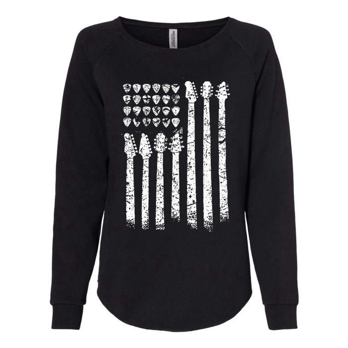 Patriotic AMERICAN FLAG Guitar Guitarist Gift Musician Womens California Wash Sweatshirt