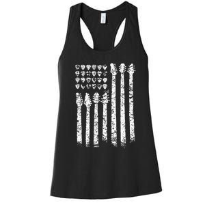 Patriotic AMERICAN FLAG Guitar Guitarist Gift Musician Women's Racerback Tank