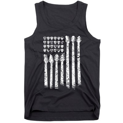 Patriotic AMERICAN FLAG Guitar Guitarist Gift Musician Tank Top