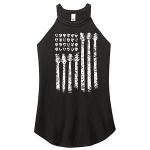 Patriotic AMERICAN FLAG Guitar Guitarist Gift Musician Women's Perfect Tri Rocker Tank