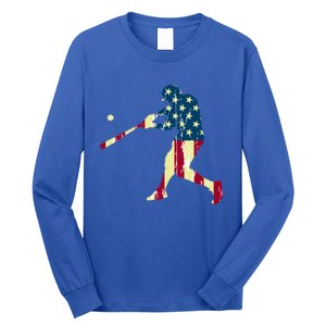 Patriotic American Flag Baseball Cute Gift Baseball Cute Gift Cute Gift Long Sleeve Shirt