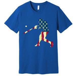 Patriotic American Flag Baseball Cute Gift Baseball Cute Gift Cute Gift Premium T-Shirt