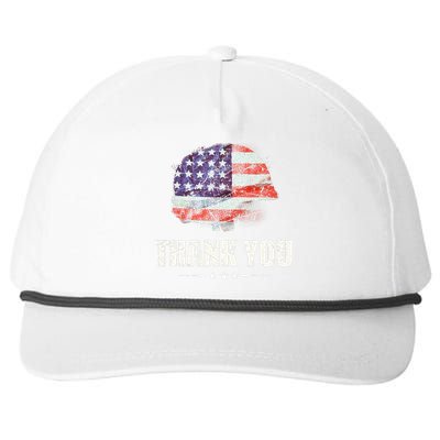 Patriotic American Flag Thank You Snapback Five-Panel Rope Hat