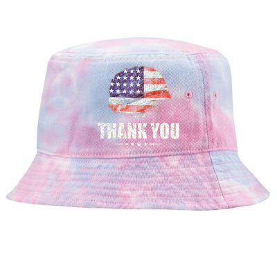 Patriotic American Flag Thank You Tie-Dyed Bucket Hat