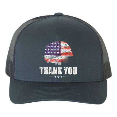 Patriotic American Flag Thank You Yupoong Adult 5-Panel Trucker Hat