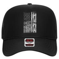 Papa American Flag US Papa Fathers Day Gift Idea High Crown Mesh Back Trucker Hat