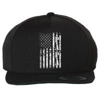 Papa American Flag US Papa Fathers Day Gift Idea Wool Snapback Cap