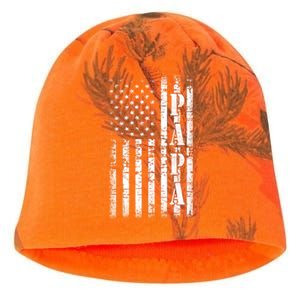 Papa American Flag US Papa Fathers Day Gift Idea Kati - Camo Knit Beanie