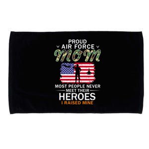 Proud Air Force Mom I Raised My Heroes Camouflage Army Gift Microfiber Hand Towel