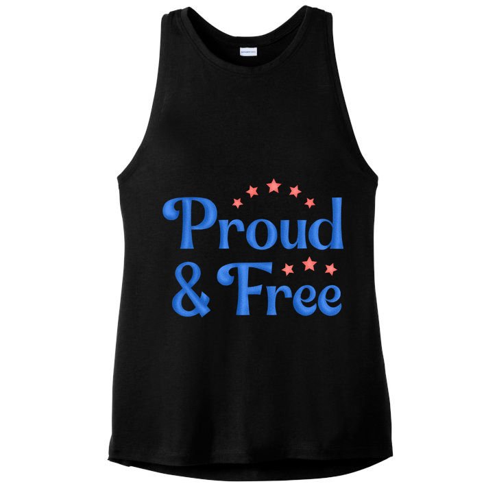 Proud And Free USA Holiday Ladies PosiCharge Tri-Blend Wicking Tank