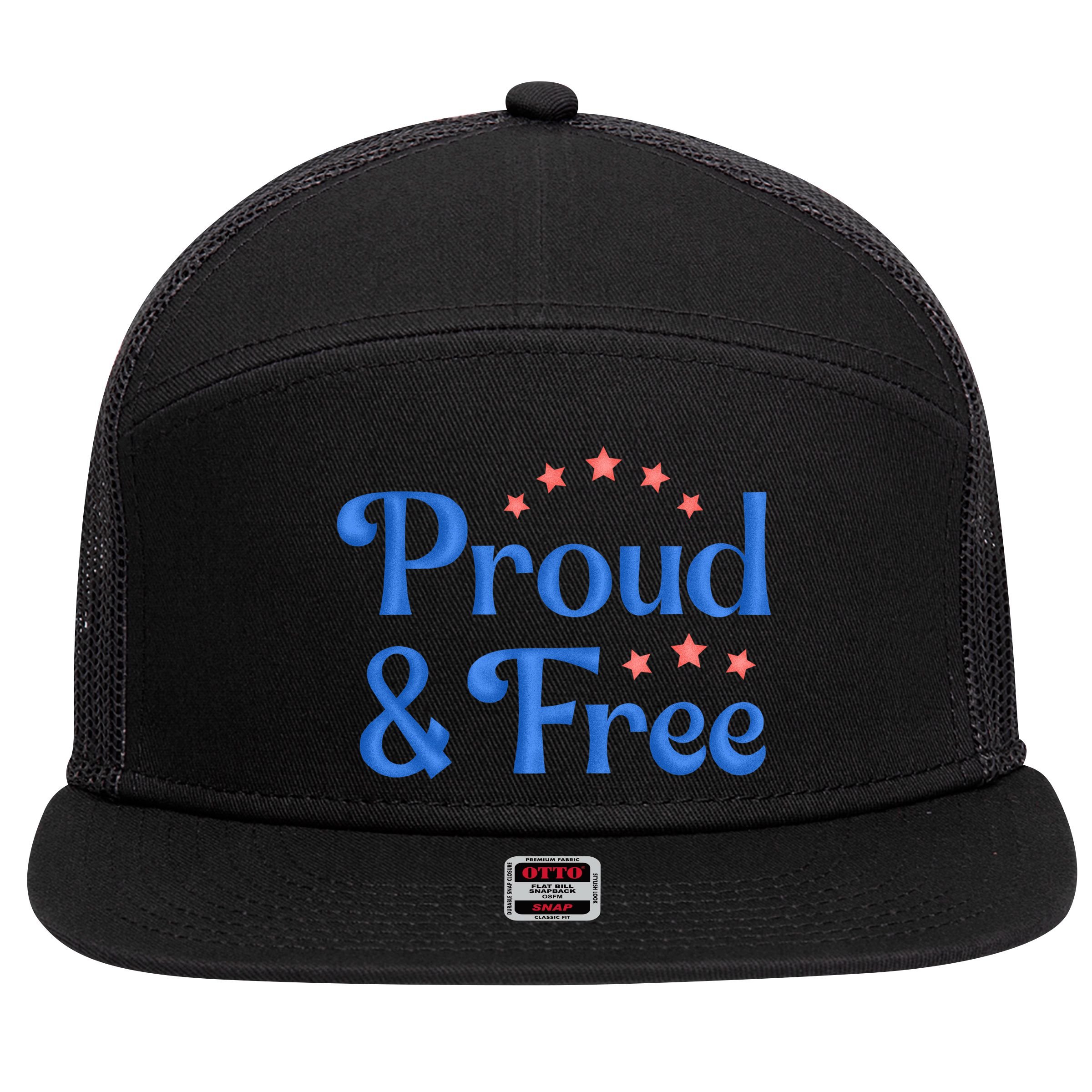 Proud And Free USA Holiday 7 Panel Mesh Trucker Snapback Hat
