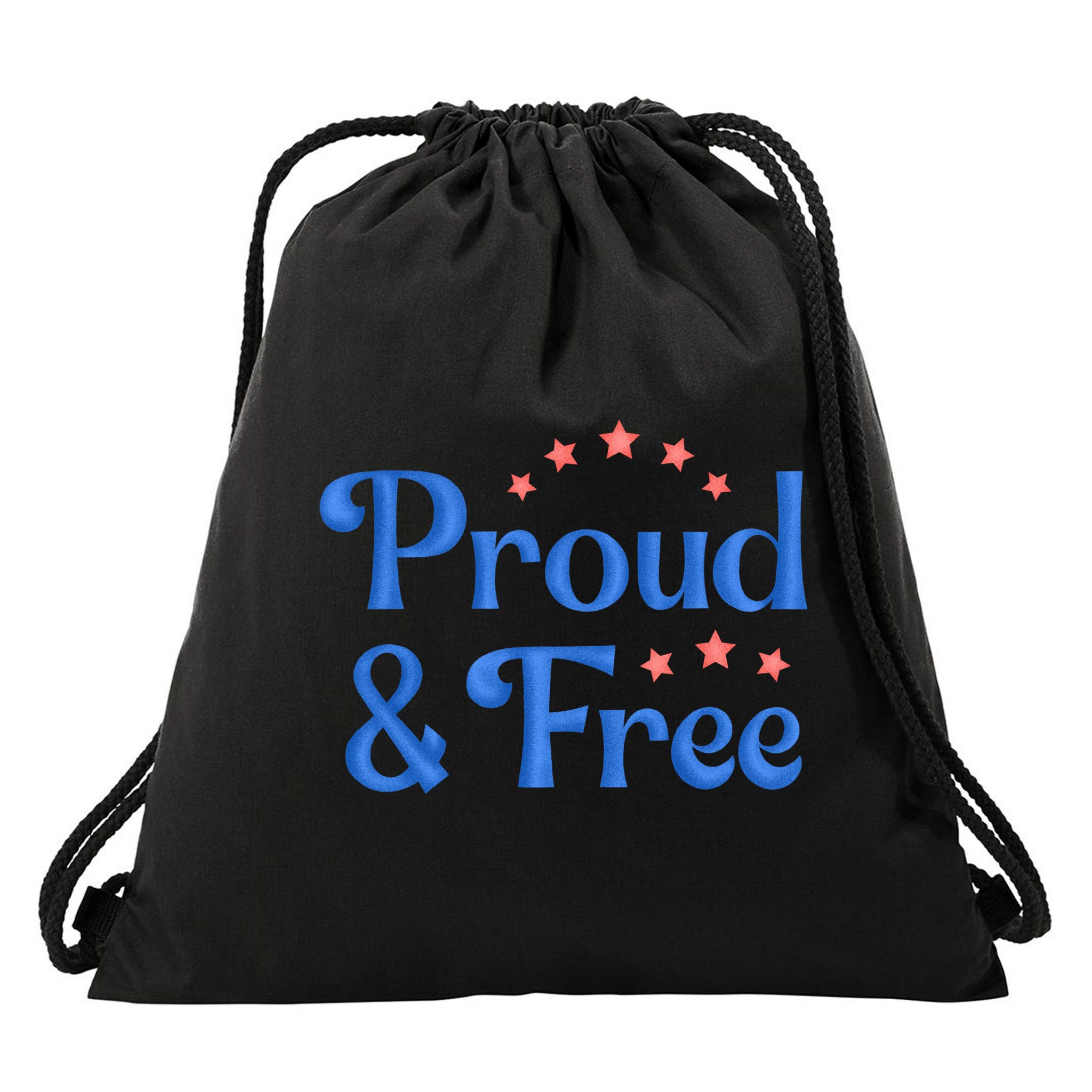 Proud And Free USA Holiday Drawstring Bag