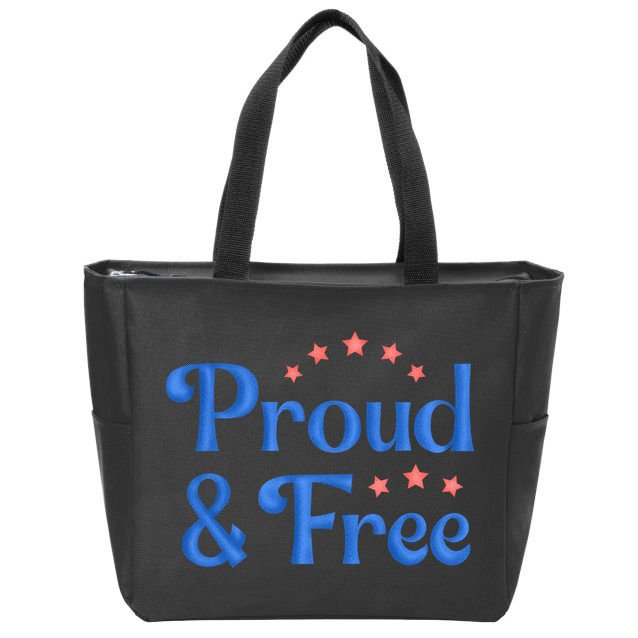 Proud And Free USA Holiday Zip Tote Bag