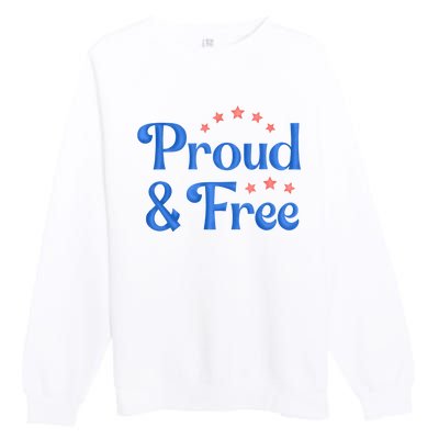 Proud And Free USA Holiday Premium Crewneck Sweatshirt