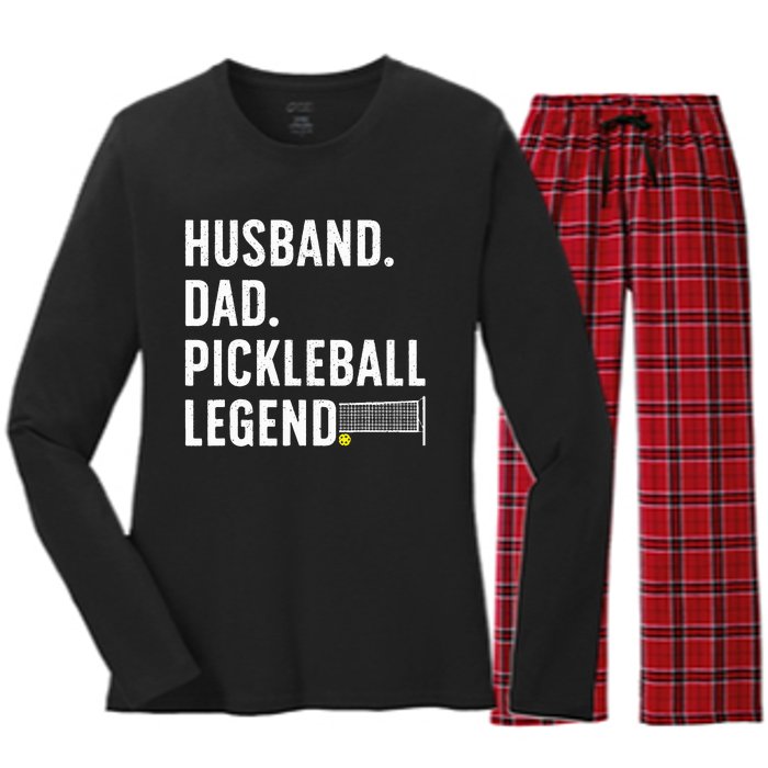 Pickleball Art For Husband Pickle Ball Pickleball Lover Women's Long Sleeve Flannel Pajama Set 