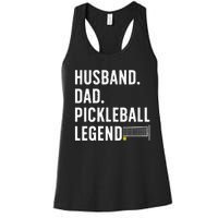 Pickleball Art For Husband Pickle Ball Pickleball Lover Women's Racerback Tank