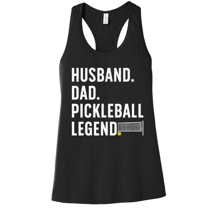 Pickleball Art For Husband Pickle Ball Pickleball Lover Women's Racerback Tank