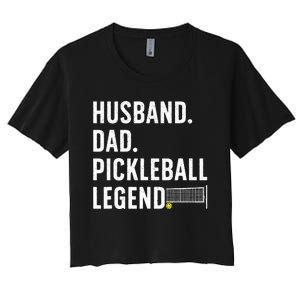 Pickleball Art For Husband Pickle Ball Pickleball Lover Women's Crop Top Tee