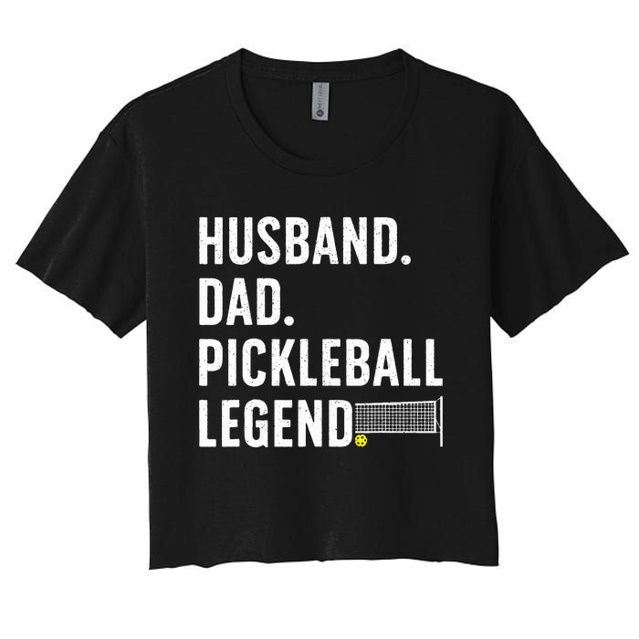 Pickleball Art For Husband Pickle Ball Pickleball Lover Women's Crop Top Tee