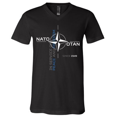 Peace And Freedom Otan Nato V-Neck T-Shirt