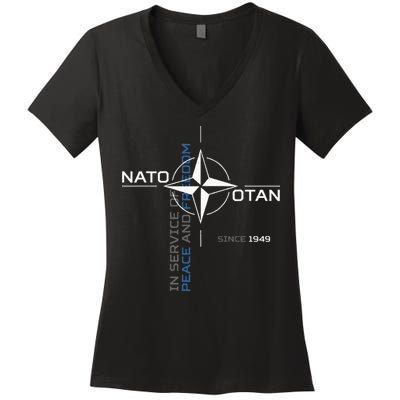 Peace And Freedom Otan Nato Women's V-Neck T-Shirt