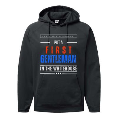 Put A First Gentleman In The Whitehouse Give A Chance Performance Fleece Hoodie