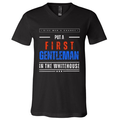 Put A First Gentleman In The Whitehouse Give A Chance V-Neck T-Shirt