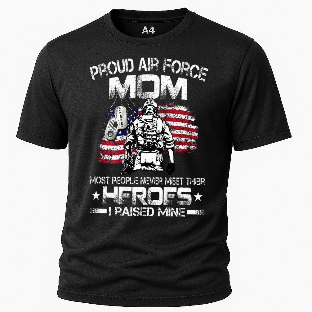 Proud Air Force Mom Air Force Graduation Mom USAF Heroes Cooling Performance Crew T-Shirt