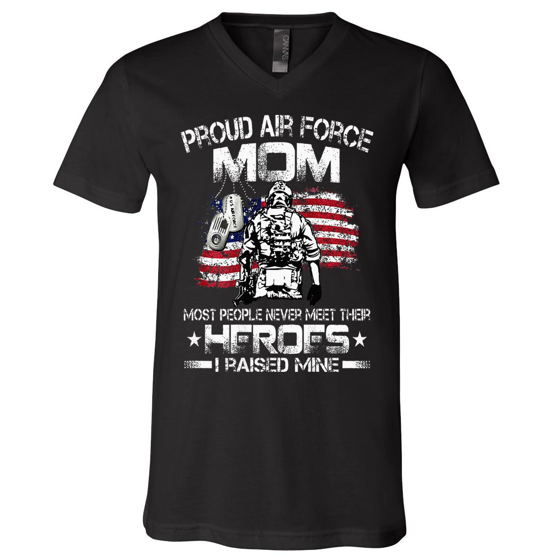 Proud Air Force Mom Air Force Graduation Mom USAF Heroes V-Neck T-Shirt