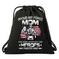 Proud Air Force Mom Air Force Graduation Mom USAF Heroes Drawstring Bag