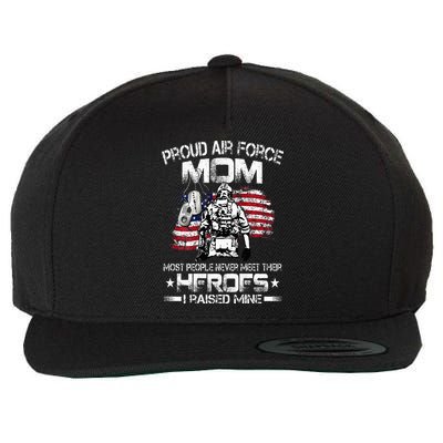 Proud Air Force Mom Air Force Graduation Mom USAF Heroes Wool Snapback Cap