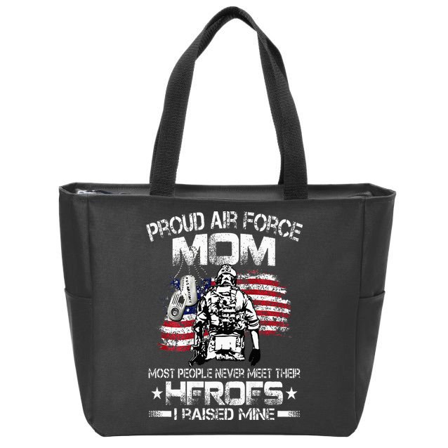 Proud Air Force Mom Air Force Graduation Mom USAF Heroes Zip Tote Bag