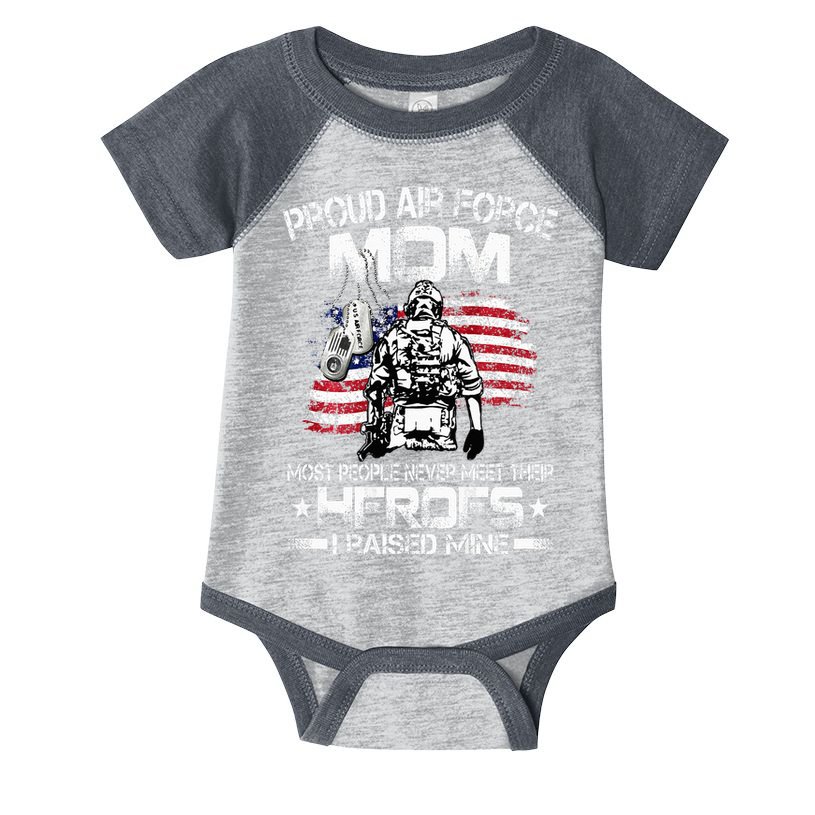 Proud Air Force Mom Air Force Graduation Mom USAF Heroes Infant Baby Jersey Bodysuit