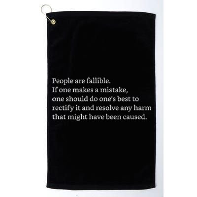 People Are Fallible Platinum Collection Golf Towel