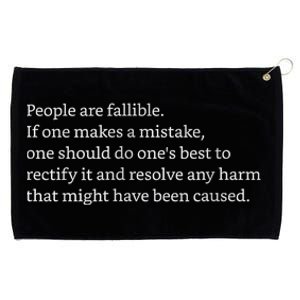 People Are Fallible Grommeted Golf Towel