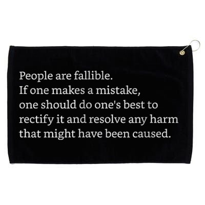 People Are Fallible Grommeted Golf Towel