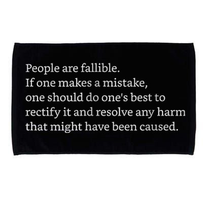 People Are Fallible Microfiber Hand Towel