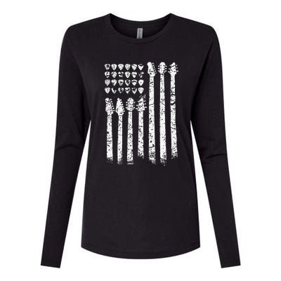 Patriotic AMERICAN FLAG Guitar Guitarist Gift Musician Womens Cotton Relaxed Long Sleeve T-Shirt