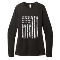 Patriotic AMERICAN FLAG Guitar Guitarist Gift Musician Womens CVC Long Sleeve Shirt