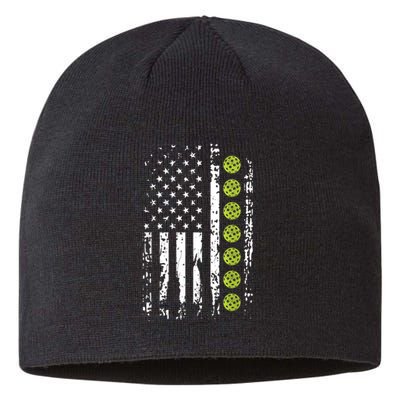 Pickleball American Flag Pickleball Player Sustainable Beanie