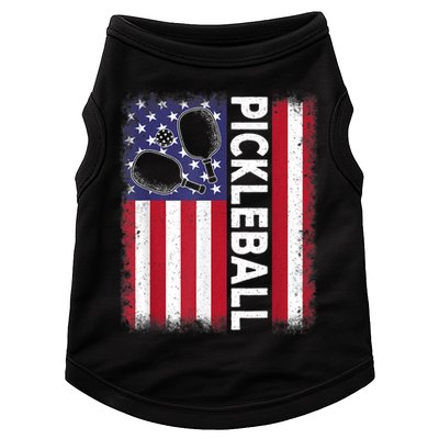Pickleball American Flag Funny Pickleball Lover Doggie Tank