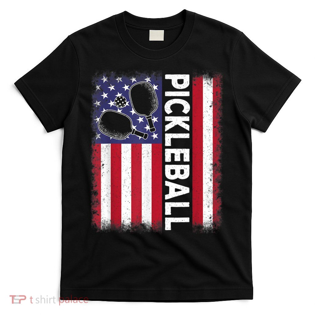 Pickleball American Flag Funny Pickleball Lover T-Shirt