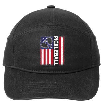 Pickleball American Flag Funny Pickleball Lover 7-Panel Snapback Hat