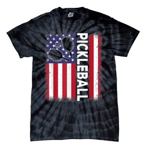 Pickleball American Flag Funny Pickleball Lover Tie-Dye T-Shirt