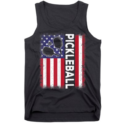Pickleball American Flag Funny Pickleball Lover Tank Top