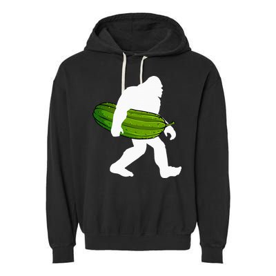Pickle Art For Women Bigfoot Cucumber Garment-Dyed Fleece Hoodie