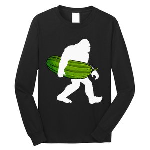 Pickle Art For Women Bigfoot Cucumber Long Sleeve Shirt