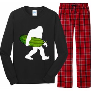 Pickle Art For Women Bigfoot Cucumber Long Sleeve Pajama Set