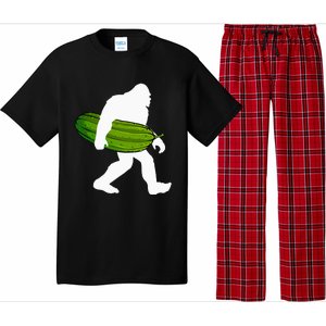 Pickle Art For Women Bigfoot Cucumber Pajama Set